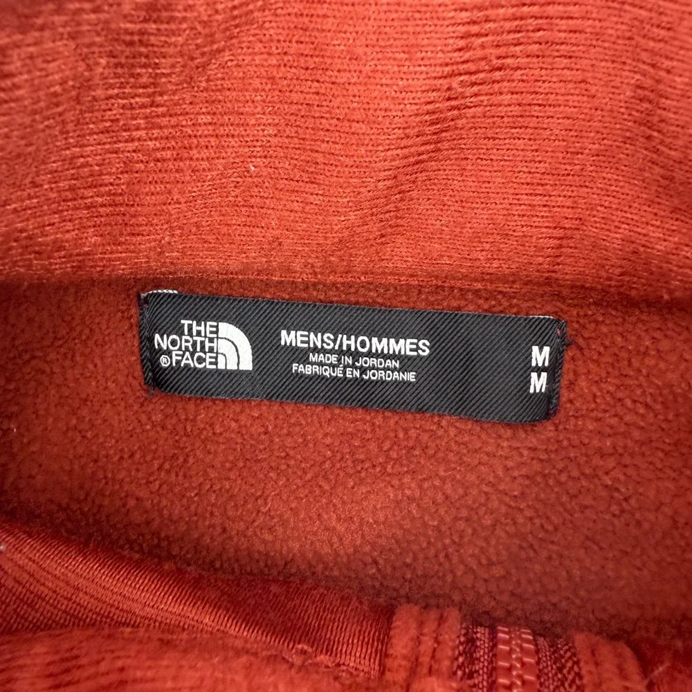 The North Face Mens Medium Rust Red  Fleece Full Zip Jacket‎ Long Sleeve